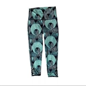 Aerie Chill Play Move Leggings High Rise Blue Geometric Print Women's Size Large